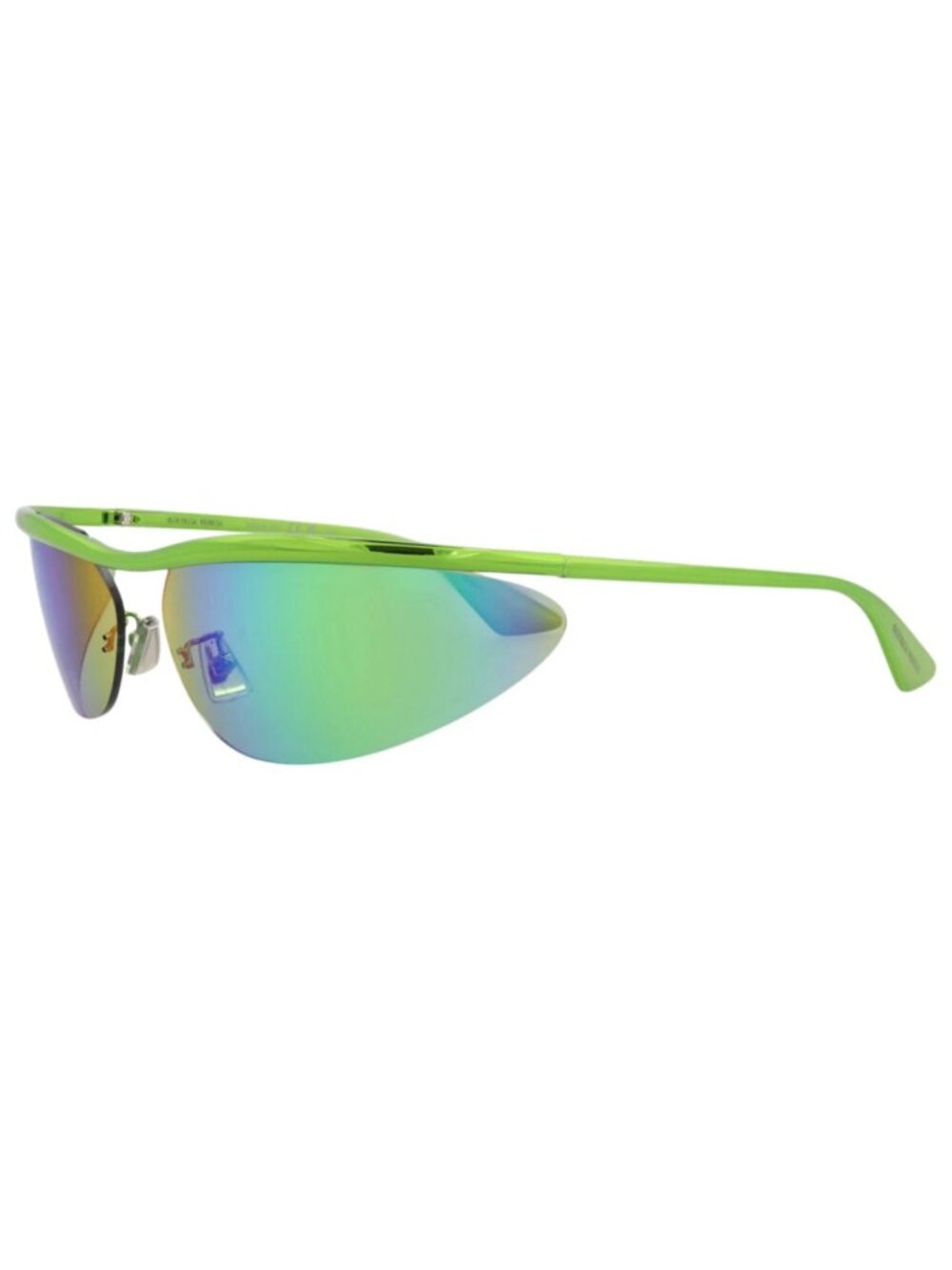 New Bottega Veneta Women's Sunglasses Cat Eye Metal Frame Unisex Green Green